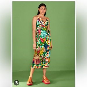 NWT - FARM Rio wrap midi dress - Size M